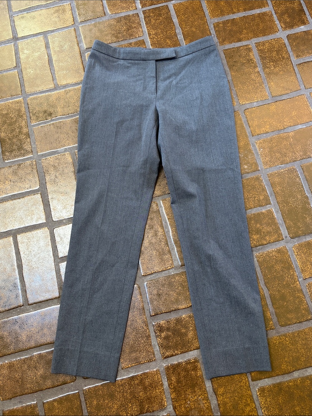 Peserico Gray Wool Slim Straight Leg Ankle Trouser Pant